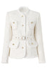 Load image into Gallery viewer, Light Luxury White Wool Splicing Small Stand Collar Women Jacket