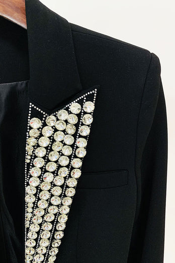 Sparkly Black Prom Women Blazer med perler