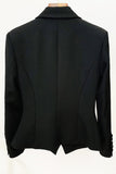 Fasjonable Diamond Beaded Double Breasted Slim Women Blazer