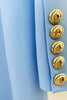 Load image into Gallery viewer, Blå knapper sateng jakke blazer kjole