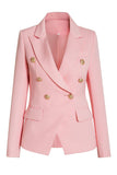 White Peak Lapel Double Breasted Women Blazer