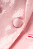 Load image into Gallery viewer, Glitter Pink Women Blazer med fjær