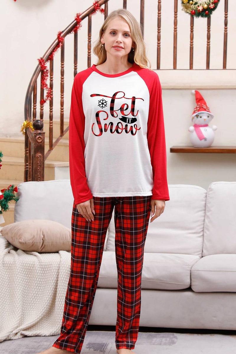 Load image into Gallery viewer, Familie Red Plaid Merry Christmas pyjamas sett