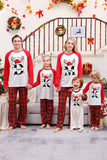 Red Print Christmas Family Matchende pyjamassett med nattøy med rutete