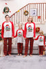 Load image into Gallery viewer, Red Print Christmas Family Matchende pyjamassett med nattøy med rutete