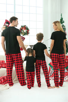 Plaid Family Christmas pyjamas med korte ermer