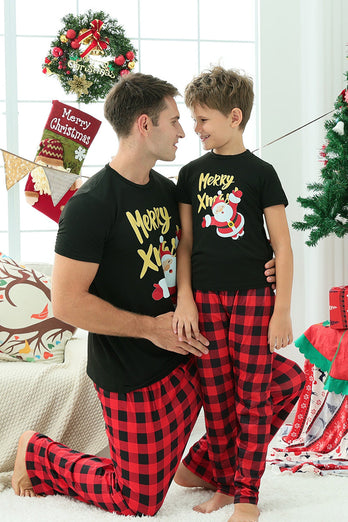 Plaid Family Christmas pyjamas med korte ermer