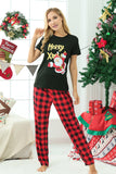 Plaid Family Christmas pyjamas med korte ermer