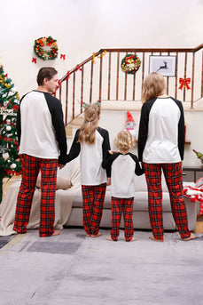 Lange ermer rutete familie julepyjamas