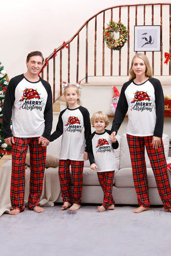 Lange ermer rutete familie julepyjamas