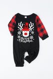 Red Plaid Christmas Fmaily Print pyjamas sett med hund