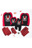 Red Plaid Christmas Fmaily Print pyjamas sett med hund