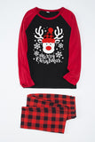 Red Plaid Christmas Fmaily Print pyjamas sett med hund