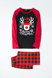 Red Plaid Christmas Fmaily Print pyjamas sett med hund