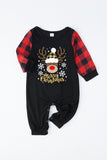 Red Plaid Christmas Fmaily Print pyjamas sett med hund