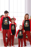 Red Plaid Christmas Fmaily Print pyjamas sett med hund