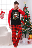 Red Plaid Christmas Fmaily Print pyjamas sett med hund