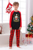 Load image into Gallery viewer, Red Plaid Christmas Fmaily Print pyjamas sett med hund