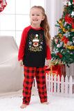 Red Plaid Christmas Fmaily Print pyjamas sett med hund