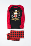 Red Plaid Christmas Fmaily Print pyjamas sett med hund