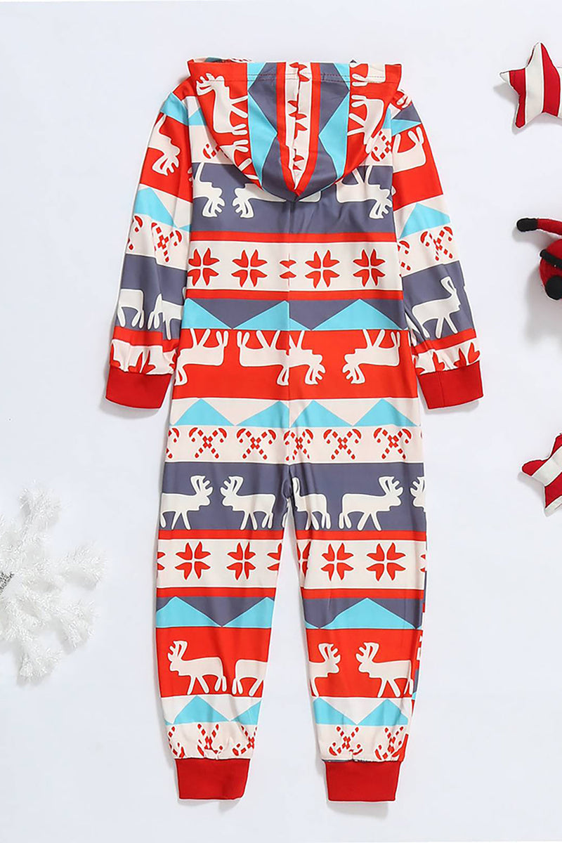 Load image into Gallery viewer, Grå og røde mønsterstriper Christmas Fmaily pyjamas Set