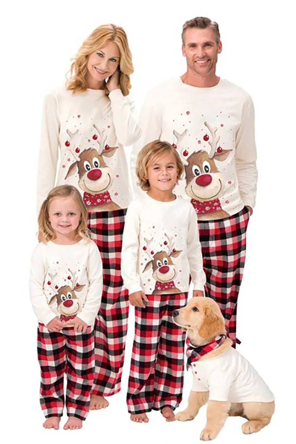 Christmas White Deer Family Matchende pyjamassett