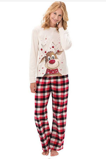 Christmas White Deer Family Matchende pyjamassett
