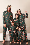 Mørkegrønn trykt familie Christmas One Piece pyjamas