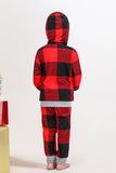 Christmas Family Red Grid Bear Print pyjamassett