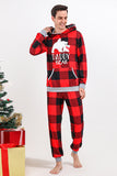 Christmas Family Red Grid Bear Print pyjamassett