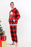 Christmas Family Red Grid Bear Print pyjamassett