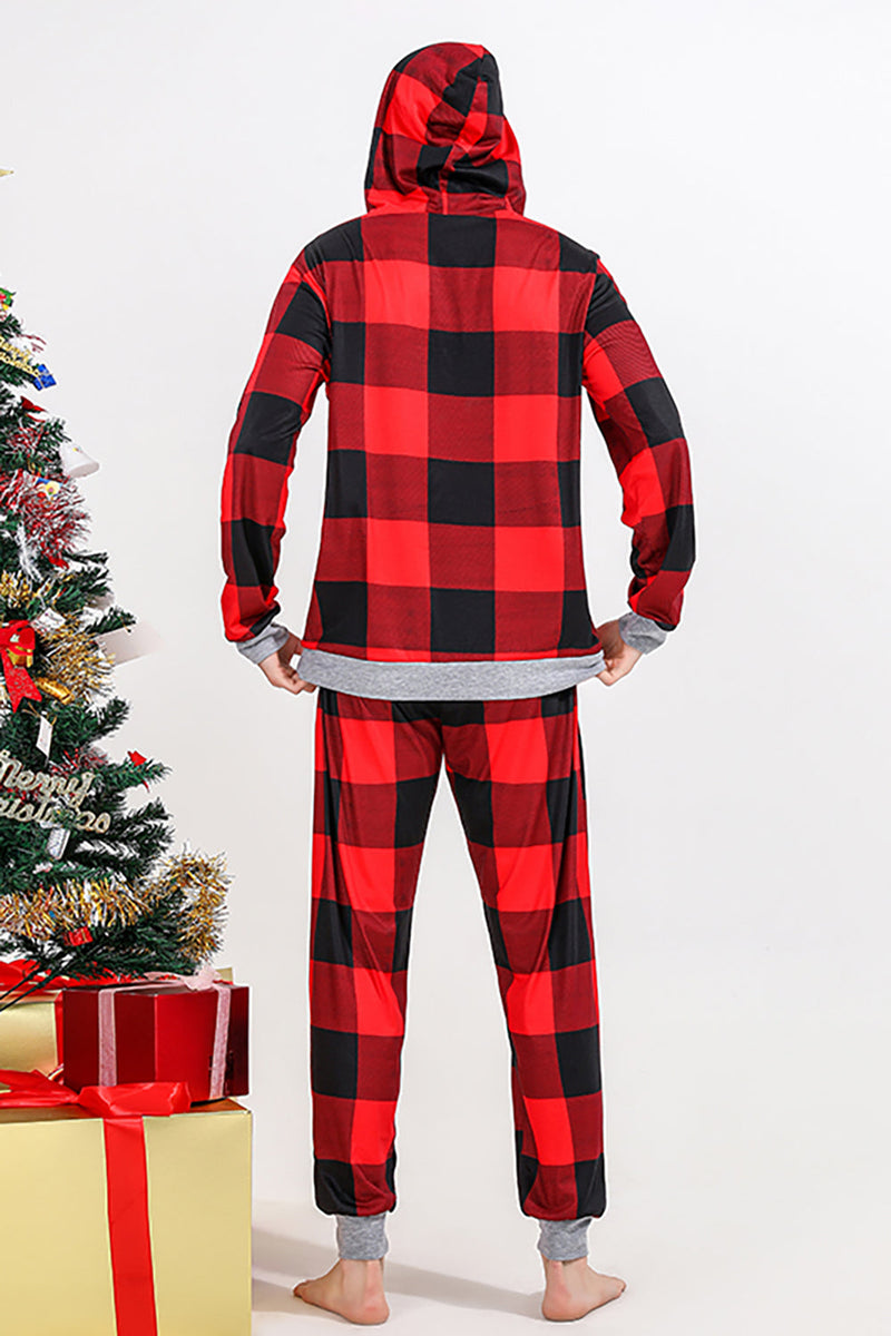 Load image into Gallery viewer, Christmas Family Red Grid Bear Print pyjamassett