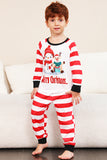 Red Stripes Snømenn Christmas Familie Pyjamas Set