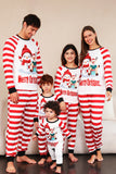 Red Stripes Snømenn Christmas Familie Pyjamas Set