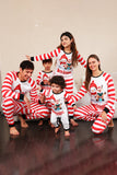 Red Stripes Snømenn Christmas Familie Pyjamas Set