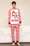 Red Stripes Snømenn Christmas Familie Pyjamas Set