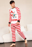 Red Stripes Snømenn Christmas Familie Pyjamas Set