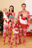 Red Deer Print Christmas Familie Matchende pyjamas Set