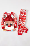 Red Deer Print Christmas Familie Matchende pyjamas Set