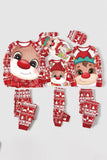 Red Deer Print Christmas Familie Matchende pyjamas Set