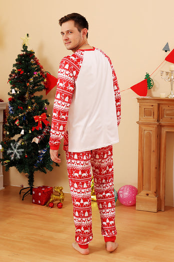 Red Deer Print Christmas Familie Matchende pyjamas Set