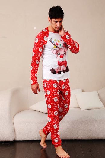 Red Deer Print Familie Christmas pyjamas