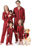 Red Plaid Christmas Family Matchende 2 stykker pyjamassett