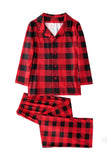 Red Plaid Christmas Family Matchende 2 stykker pyjamassett