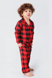 Red Plaid Christmas Family Matchende 2 stykker pyjamassett