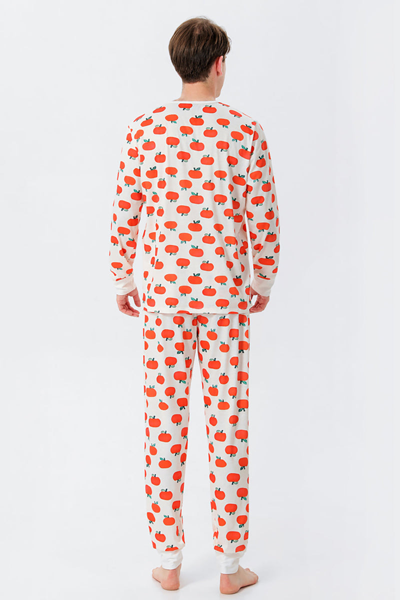Load image into Gallery viewer, Oransje trykk Christmas Family Matchende pyjamassett