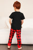 Load image into Gallery viewer, Red Plaid Christmas Family Matchende pyjamassett med korte ermer