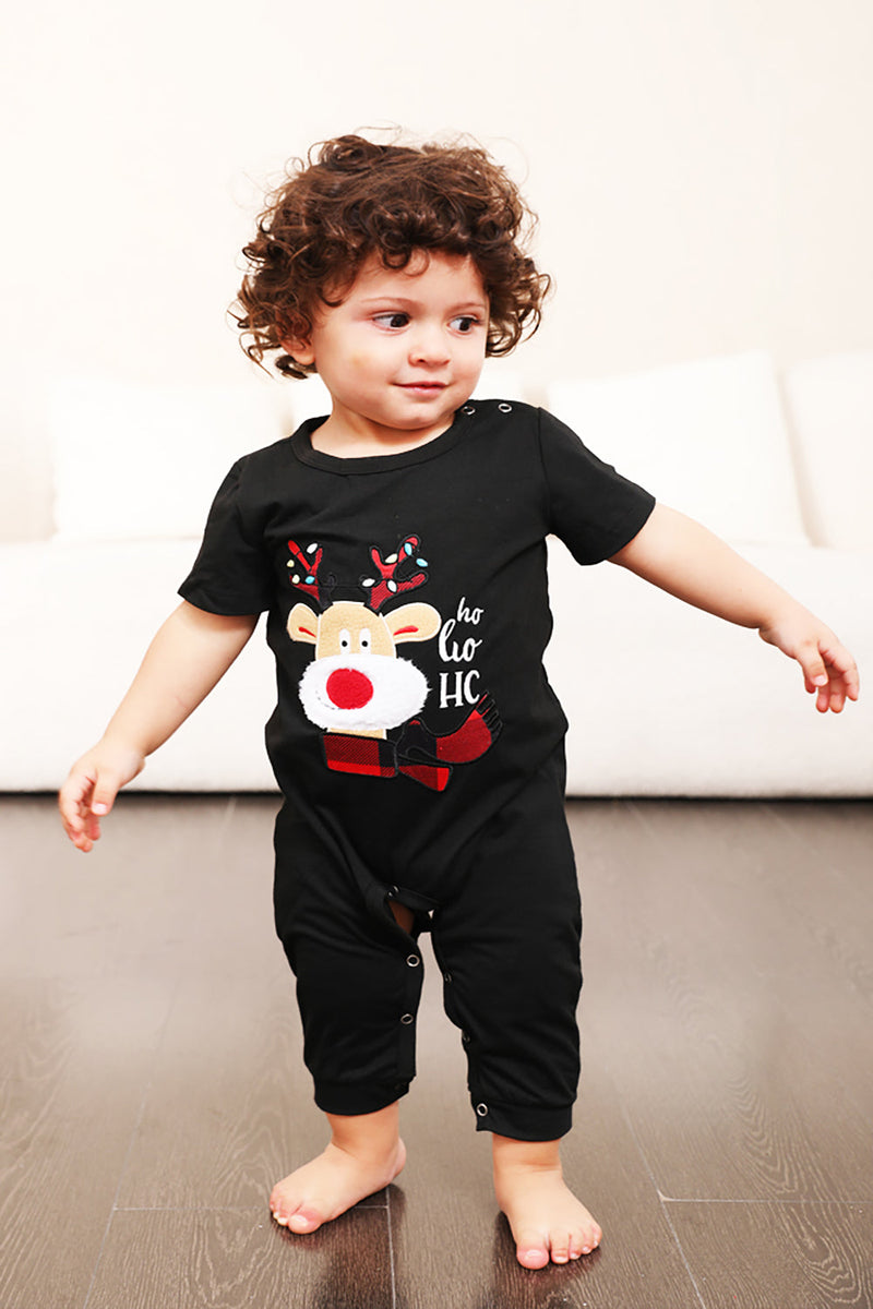 Load image into Gallery viewer, Red Plaid Christmas Family Matchende pyjamassett med korte ermer