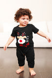 Red Plaid Christmas Family Matchende pyjamassett med korte ermer