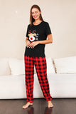 Red Plaid Christmas Family Matchende pyjamassett med korte ermer